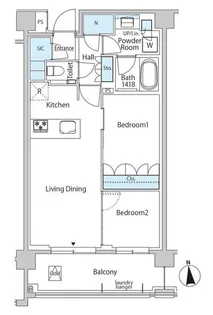 グリーンレジデンス赤坂【1階】の間取り