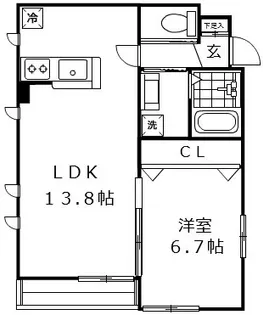 dwell成宗【1階】の間取り