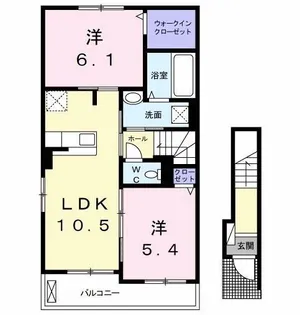 ポワリエB【2階】の間取り