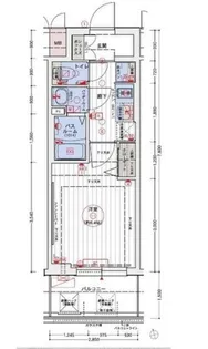 エステムコート四天王寺夕陽丘II【4階】の間取り