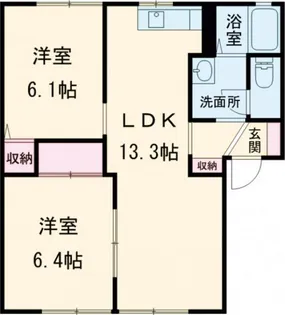 フレグランス B棟【1階】の間取り