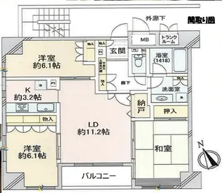 藤和シティーホームズ茅場町【5階】の間取り