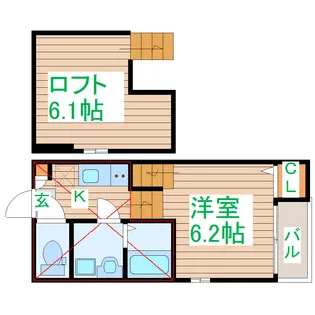 ハーモニーテラス六丁の目II【1階】の間取り