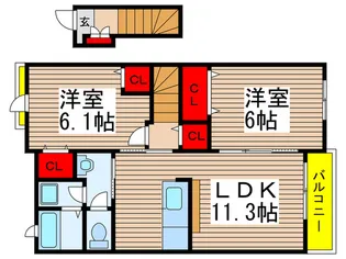 カミレB【2階】の間取り