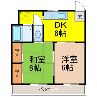 西町ハイツ2【1階】の間取り