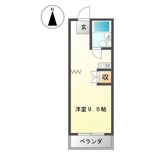 平アパート【3階】の間取り