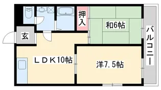 サニーハイム山氏浦B棟【3階】の間取り