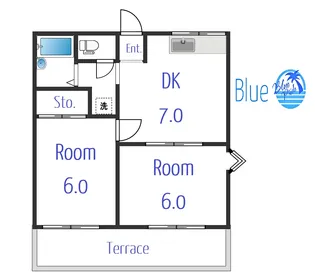 タウンハイツ富士見【1階】の間取り