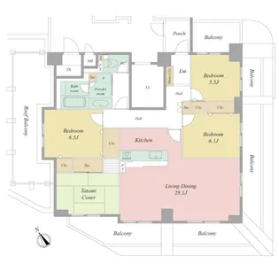 ネオステージ四ツ池公園(0701) 0701【7階】の間取り
