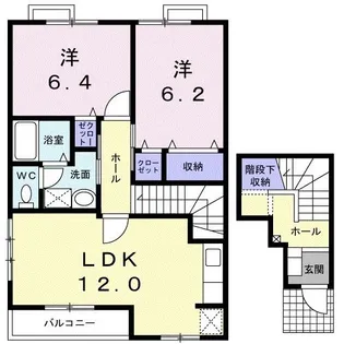 パレシャルマンB【2階】の間取り