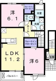ラ・ヴィータ壱番館【2階】の間取り