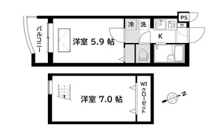 ラ フローラ武蔵野I【1階】の間取り