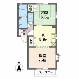 メゾンあぶらや A棟【1階】の間取り
