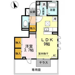 サンライズ御井II【1階】の間取り