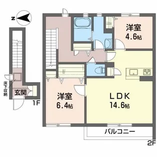 CALM GARDEN【2階】の間取り