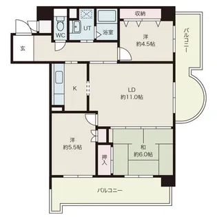 サンコート三高【11階】の間取り
