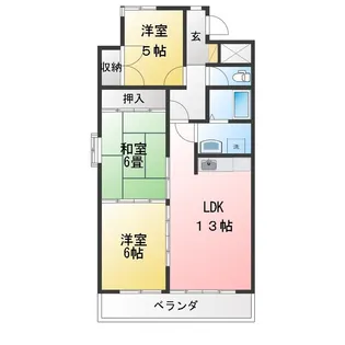 ブラッサム鵜の森【6階】の間取り
