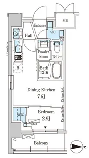 パークアクシス本所吾妻橋サウスレジデンス【3階】の間取り