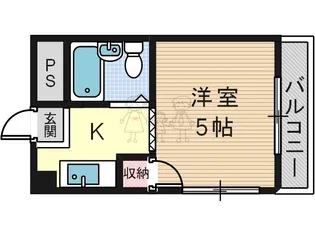 西田ハイツ天王寺【2階】の間取り