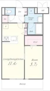 カーサ フェリーチェ ルビア【1階】の間取り