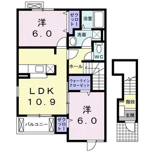 ナチュラルグリーン A【2階】の間取り