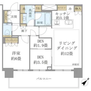 Brillia Tower 浜離宮【30階】の間取り