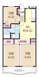 カサベルデ宮前平3【6階】の間取り