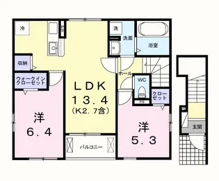 ローズベイ【2階】の間取り