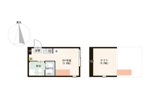 ハーモニーテラス千住関屋町B【2階】の間取り