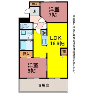 ヴィラヒルズI【1階】の間取り