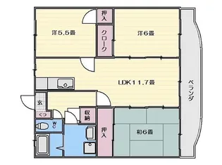 ビューテラスY.S【1階】の間取り