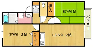 ソレイユ中田【1階】の間取り
