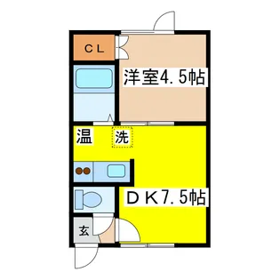 ハイムきもと【1階】の間取り