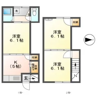 土々ヶ根みどり荘 12号【1階】の間取り