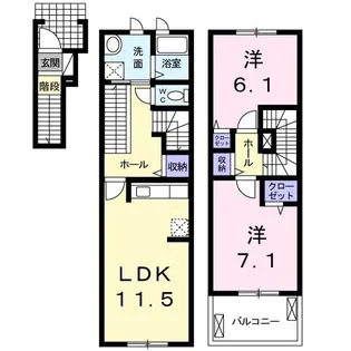 グランベル伊都A【2階】の間取り