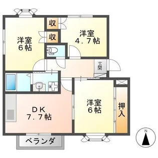 レヴンワースA棟【2階】の間取り