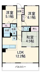 セレブコート蜆塚【8階】の間取り
