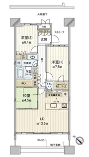 グランスイートブルー ベイフロントタワー【10階】の間取り