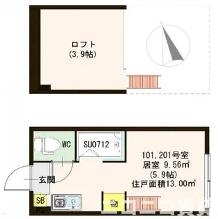 コンフォータス桜上水【1階】の間取り