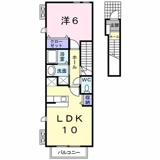 サニーフラット【2階】の間取り
