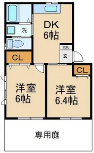 リヴィエール・シャン西禁野【1階】の間取り