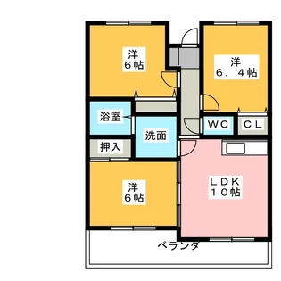 ジュネス横割【1階】の間取り