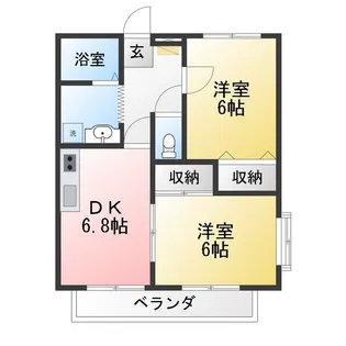 ドミールI番館【2階】の間取り
