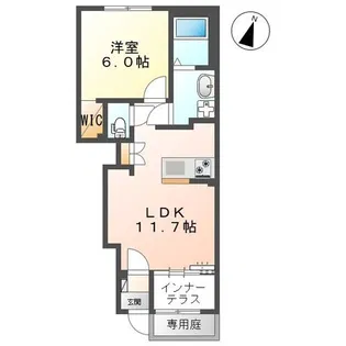 ルミナスカーサ 長嶺東【1階】の間取り