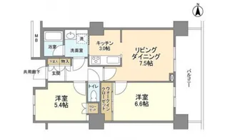 豊洲シエルタワー【10階】の間取り