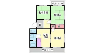 シャトー上本町【3階】の間取り