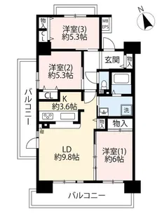 URひばりが丘パークヒルズ【7階】の間取り