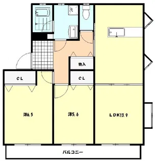 プレイン横山B【1階】の間取り