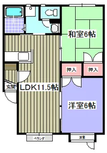 北海道岩見沢市南町八条5【アパート】の間取り