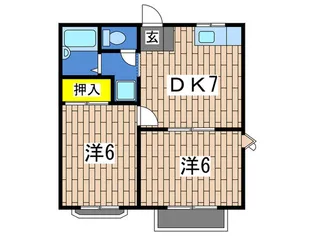 タウンハイツ富士見【1階】の間取り